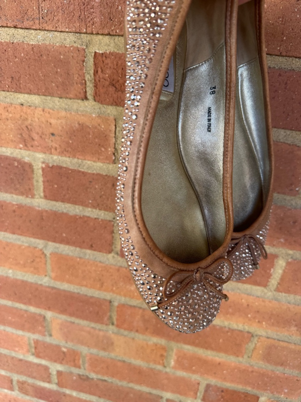 Jimmy Choo Nude Blush Crystal Embellished Ballet Flats - Picture 11 of 12